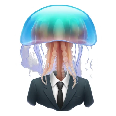 a jellyfish in suit sticker