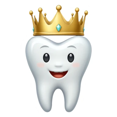 diente con una corona dorada sticker