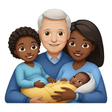 Old white man younger black women and baby sticker
