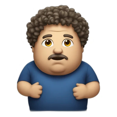 Fat man with big curly hair sticker
