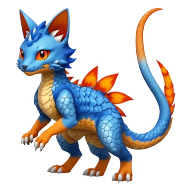 Gabite-Veemon-Digimon-Peppercat-Pokémon-Flamedramon-fusion-animal-hybrid-creature, Full body  sticker