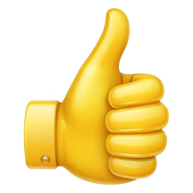 thumbs up emoji, clear and positive, apple style sticker