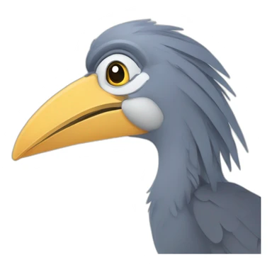 A shoebill programming in TypeScript sticker