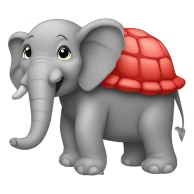 Pile tortue sur élephant rouge sticker