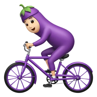 Eggplant riding bike sticker