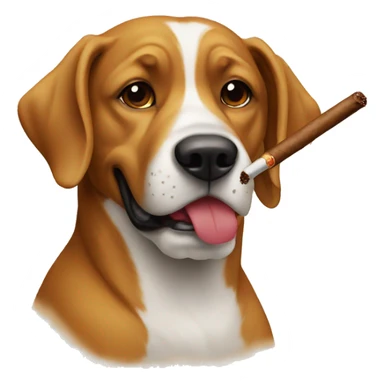 Dog with cigar sticker