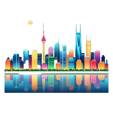 City skyline at night  sticker