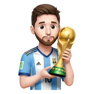 messi besando la copa mundial sticker