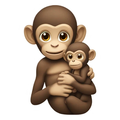 Monkey holding a human big white baby  sticker