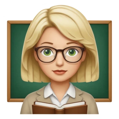 librarian teacher with short wavy blonde hair and green eyes sticker
