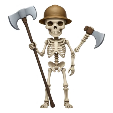  skeleton with axe  sticker
