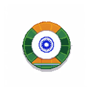 India flag with three horizontal bands - saffron at top, white in middle with blue wheel, and green at bottom sticker