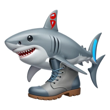 shark with boots sticker