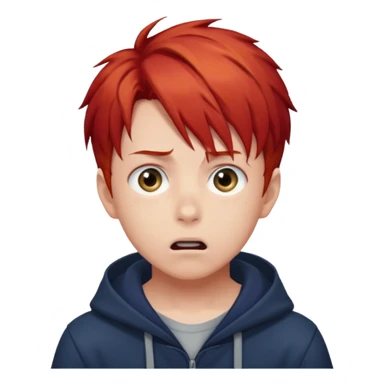 Wolf Anime Boy Red Scared sticker