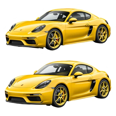 Chalk colored 2024 Porsche 718 Cayman GTS 4.0 with yellow ceramic brakes sticker