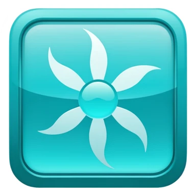 a Tiny compressed Stylized light-turquoise wind wind symbol inside a gradient white square icon, light turquoise borders icon sticker