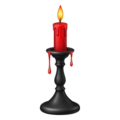 A gothic black candlestick with dripping red wax. sticker