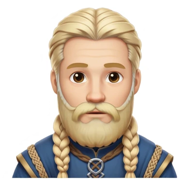 Medieval male light blonde thick beard with double braids sticker