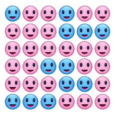 Emoji azul e rosa sticker