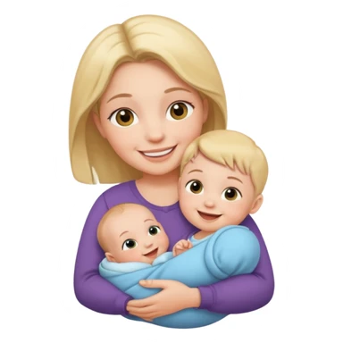Draw an baby being hold by mother sticker