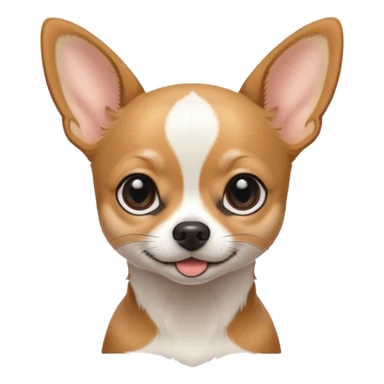 A black and white chihuahua emoji please with a thin white line on the center of head sticker