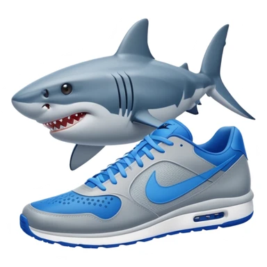 Make a shark with blue Nike shoes  sticker