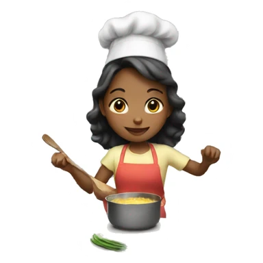 Girl cooking sticker