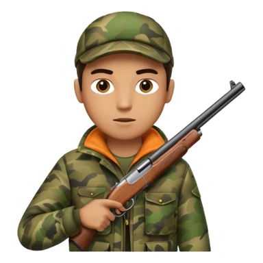 Male Hunter shooting a shotgun sticker