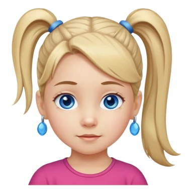 una chica pequeña con una cola de caballo de 4 años sticker