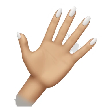 Standard iOS emoji hand with French tip nails sticker