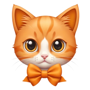 orange kitten with a bow and big eyes sticker
