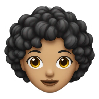 Cara mujer mulata con pelo rizado y negro con polera negra sticker