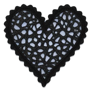 black lacy heart sticker