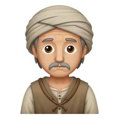 Peasant man sad sticker