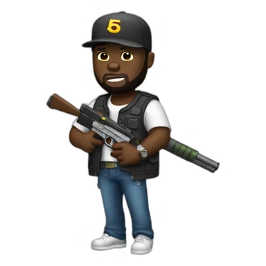 50cent with a toy gun sticker