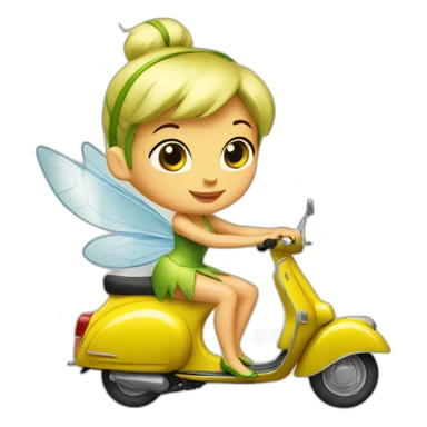 tinkerbell in vespa sticker