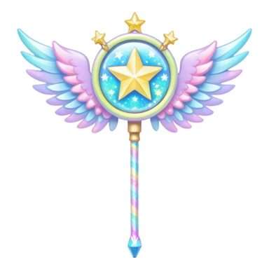 Kawaii decora cutecore starlight staff with wings sticker