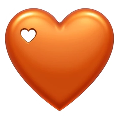 heart with a metallic orange finish sticker
