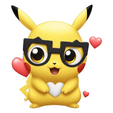 Pikachu avec des coeur dans les yeux sticker