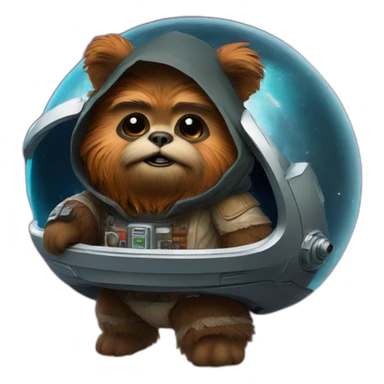ewok in space sticker