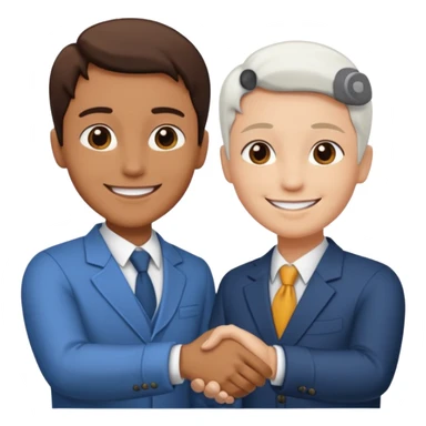 Dos personas dandose la mano como agradecimiento, una persona de color y una persona blanca sticker