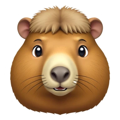 cinematic-noble-capybara-portrait-emoji,-poised-and-serene,-with-a-robust,-rounded-build-covered-in-soft,-earthy-fur-and-gentle,-wise-eyes,-simplified-yet-sharp-and-sophisticated-features,-highly-detailed,-glowing-with-a-warm,-natural-glow -simplified-yet-realistic head tilted confidently staring at the camera in a comical way sticker