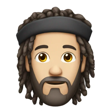 A white man with no beard and no mustache, with dread locks wearing a kippa sticker