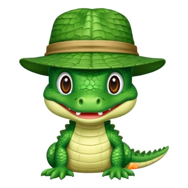 baby crocodile in hats sticker