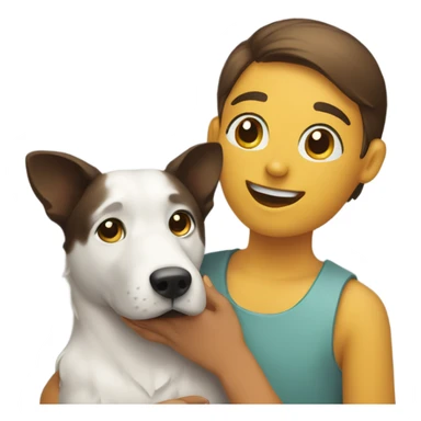 Person petting a dog sticker