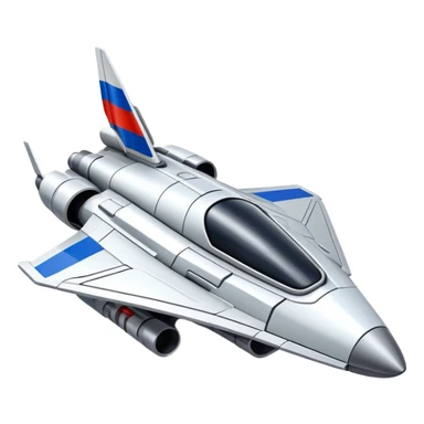 Futuristic war spaceship with Russian flag colors, sleek design sticker