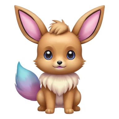 Kawaii Shiny Colorful Pastel Eevee Full Body sticker