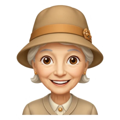 elderly women with hats sticker