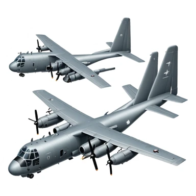 AC-130 gunship military aircraft with visible cannons and weapons flying in the sky sticker