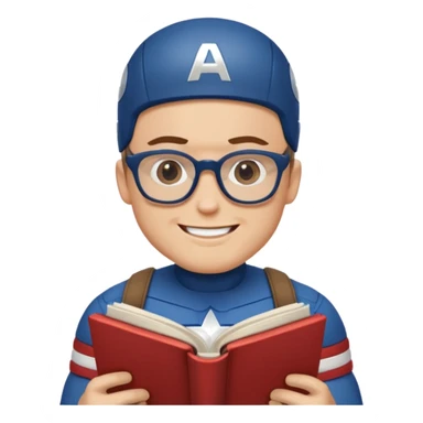 read book with captin america sticker
